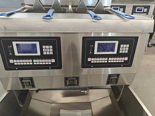 Δύο βάζα τέσσερα καλάθια 304SUS γκάζι τσιπς Εμπορικό ανοικτό βαθύ LCD Panel λάδι τηγανίτη