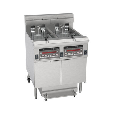 380V 28kw Διπλές δεξαμενές Τέσσερα καλάθια Ψηφιακό πάνελ Ηλεκτρικά και φυσικά τσιπ Ανοιχτή τηγανητή μηχανή 15L*2