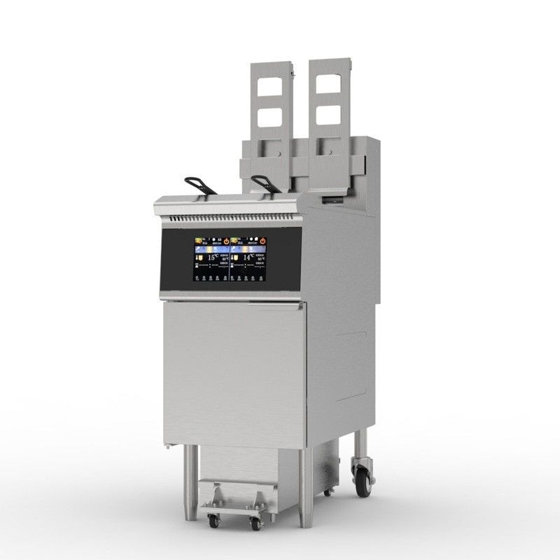 14.3kw Δύναμη Αγγειοειδής οθόνη έξυπνο πάνελ 380V/50hz~60hz με φίλτρο πετρελαίου Εμπορική ηλεκτρική ανοιχτή τηγανίστρια